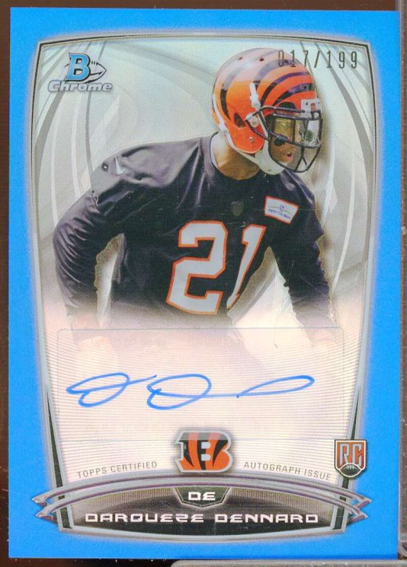 Darqueze Dennard 2014 Bowman Chrome Rookie Autographs Blue Refractors #RCRADD  Image 1