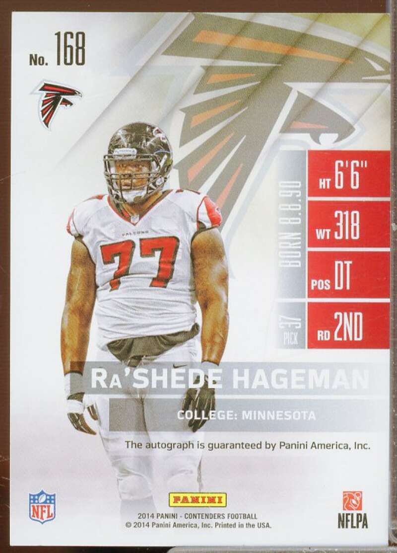 Ra'Shede Hageman AU Rookie Card 2014 Panini Contenders Championship Ticket #168  Image 2