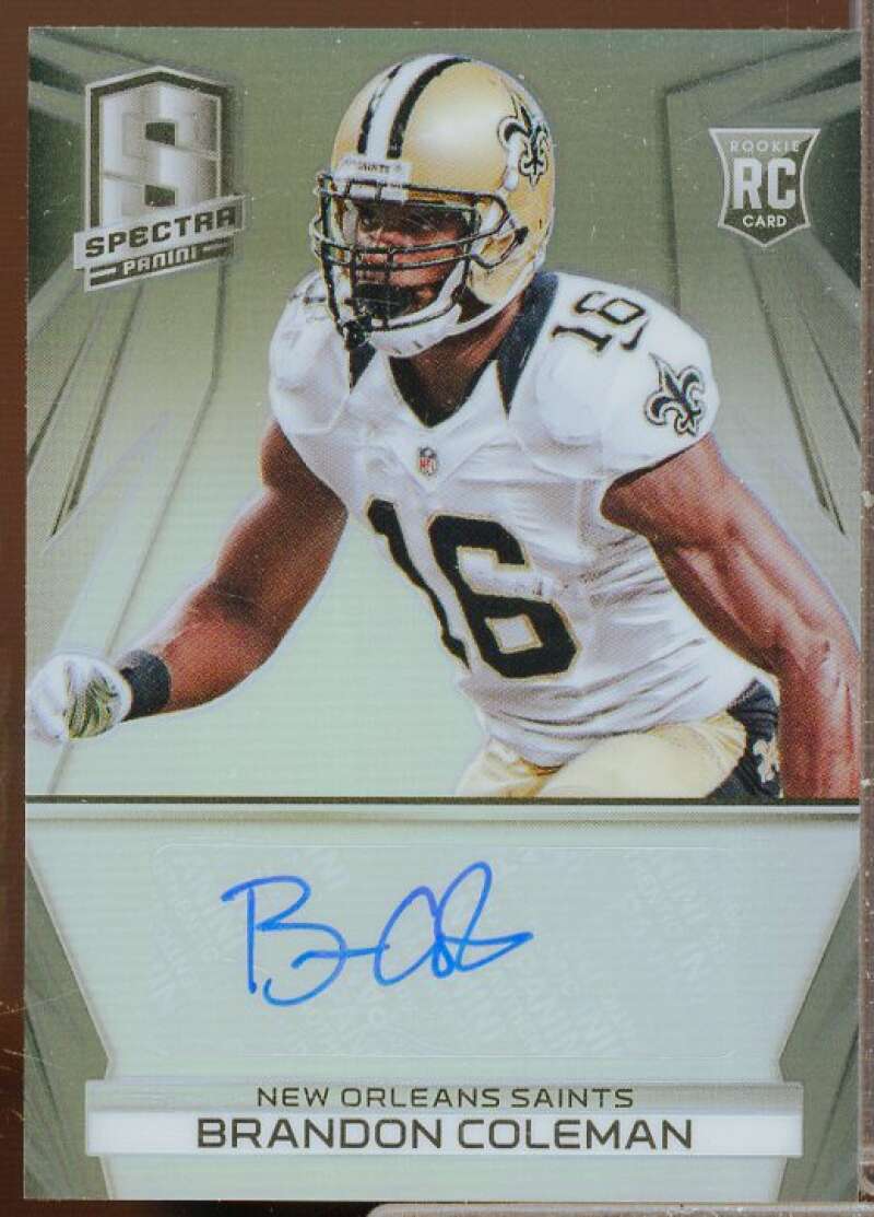 Brandon Coleman AU Rookie Card 2014 Panini Spectra Prizms Black #280  Image 1