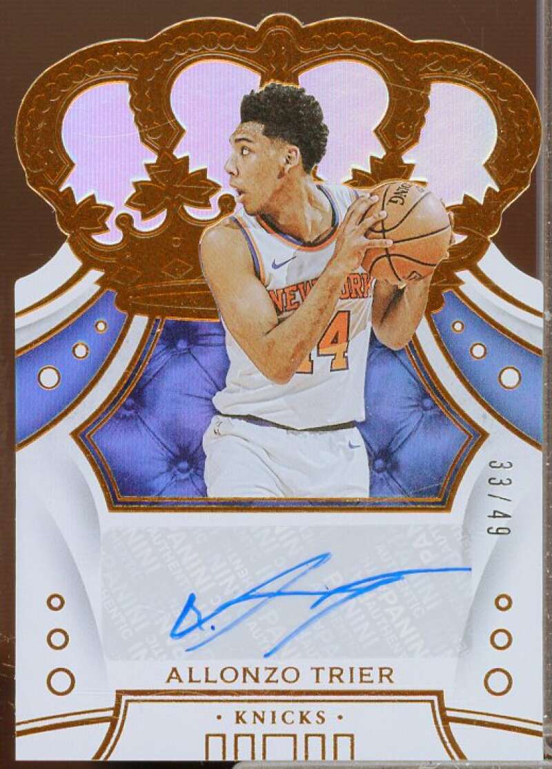 Allonzo Trier Rookie Card 2019-20 Crown Royale Crown Autographs #8  Image 1