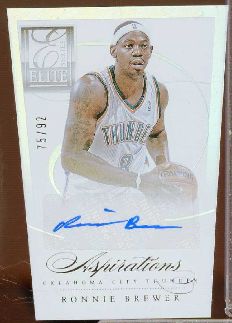 Ronnie Brewer/92 Rookie Card 2012-13 Elite Series Aspirations Autographs #35  Image 1