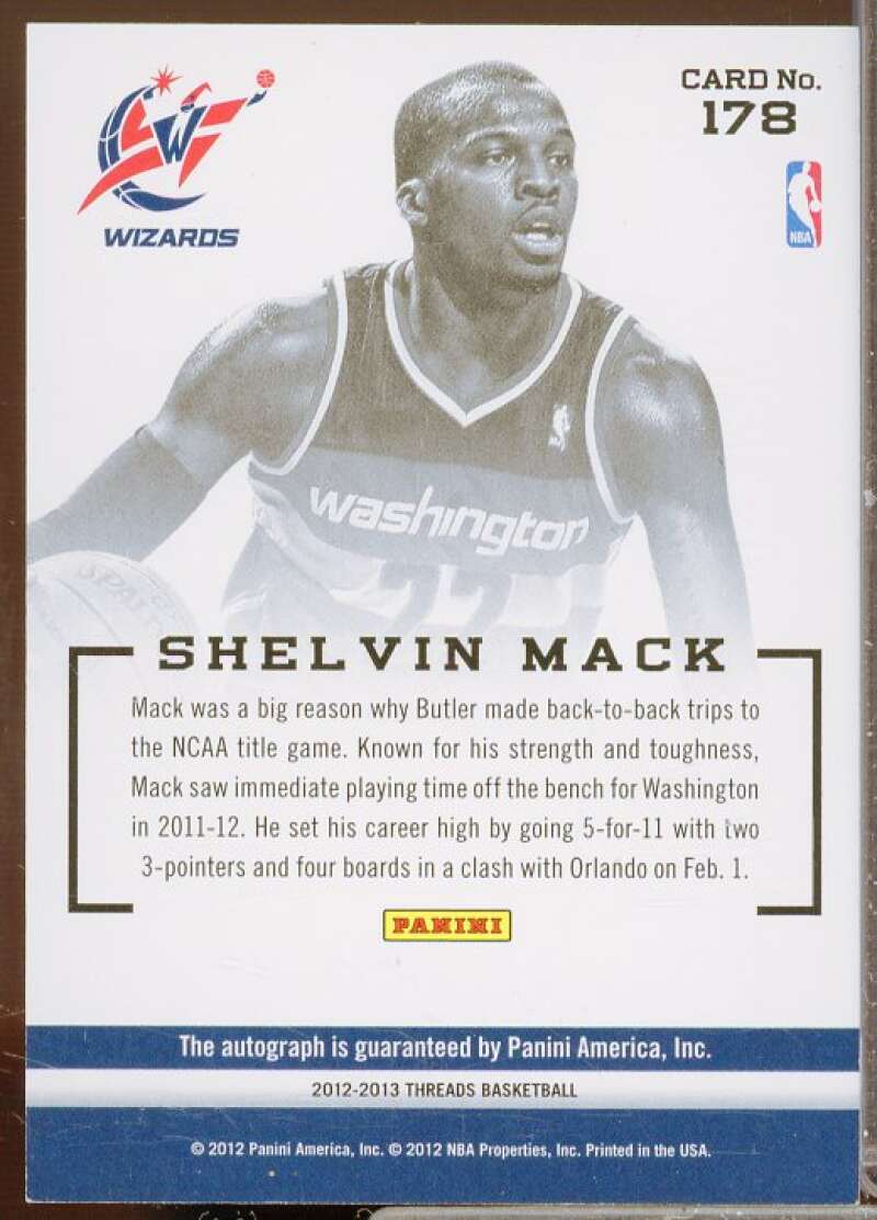 Shelvin Mack AU Rookie Card 2012-13 Panini Threads #178  Image 2