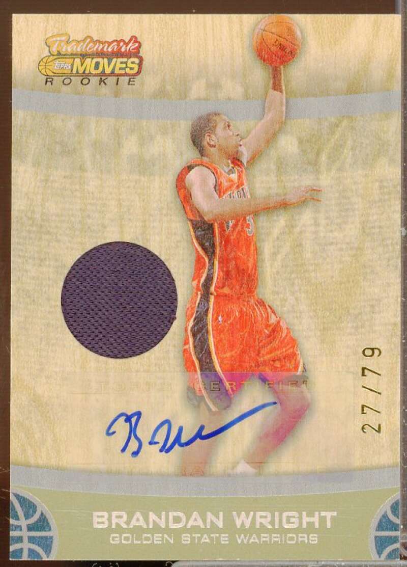 Brandan Wright/79 Rookie 2007-08 Topps Trademark Moves Rookie Relic Ink #100  Image 1