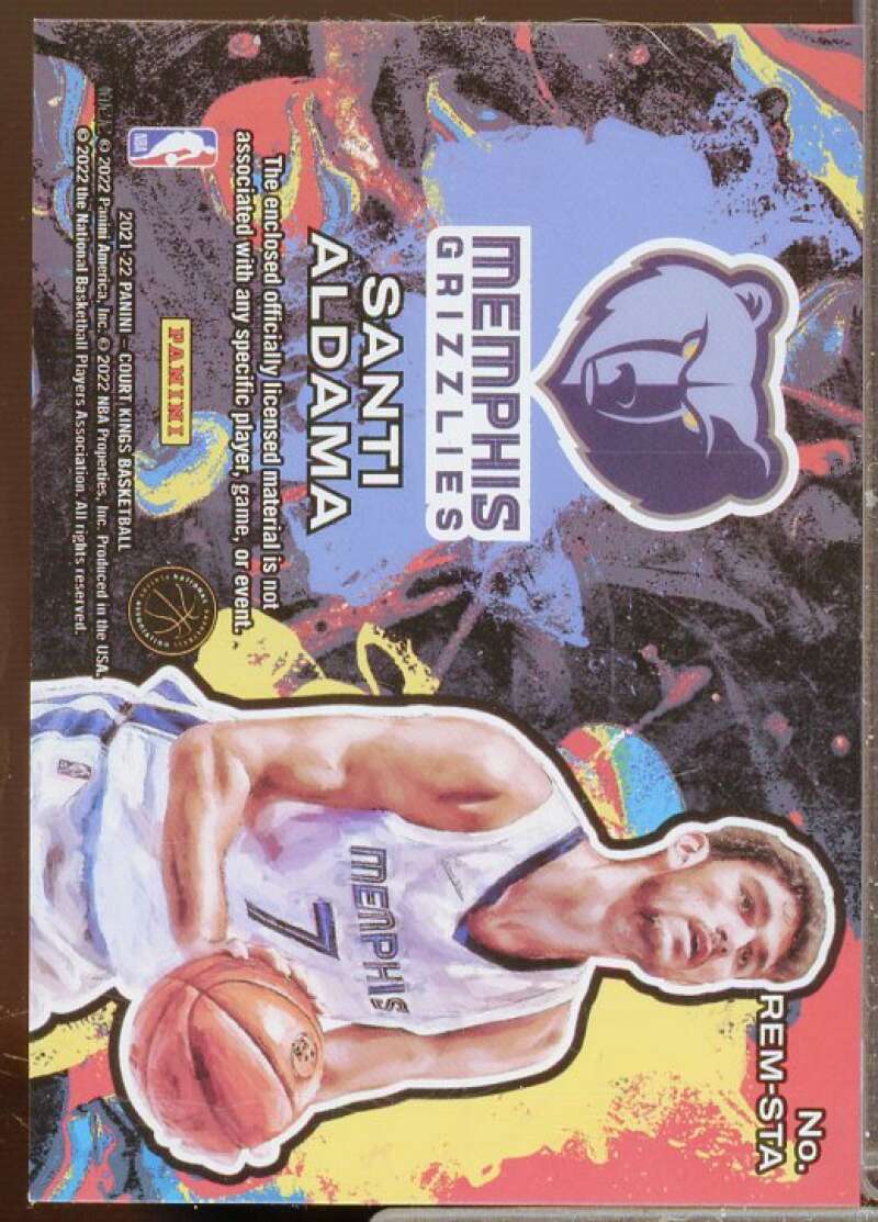 Santi Aldama Rookie Card 2021-22 Court Kings Rookie Expression Memorabilia #30  Image 2