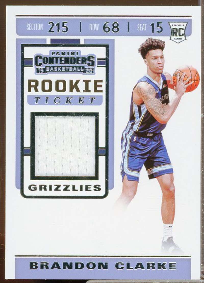 Brandon Clarke Rookie Card 2019-20 Panini Contenders Rookie Ticket Swatches #26  Image 1