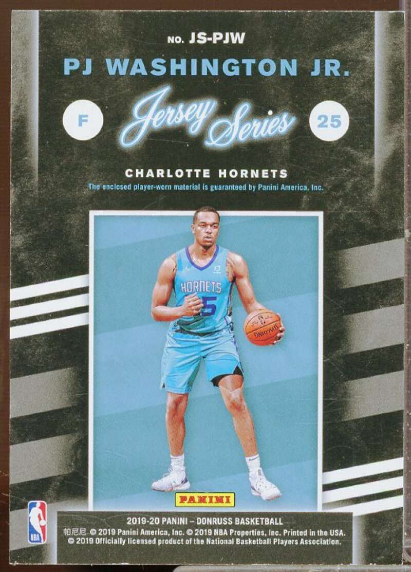 PJ Washington Jr. Rookie Card 2019-20 Donruss Jersey Series #71  Image 2