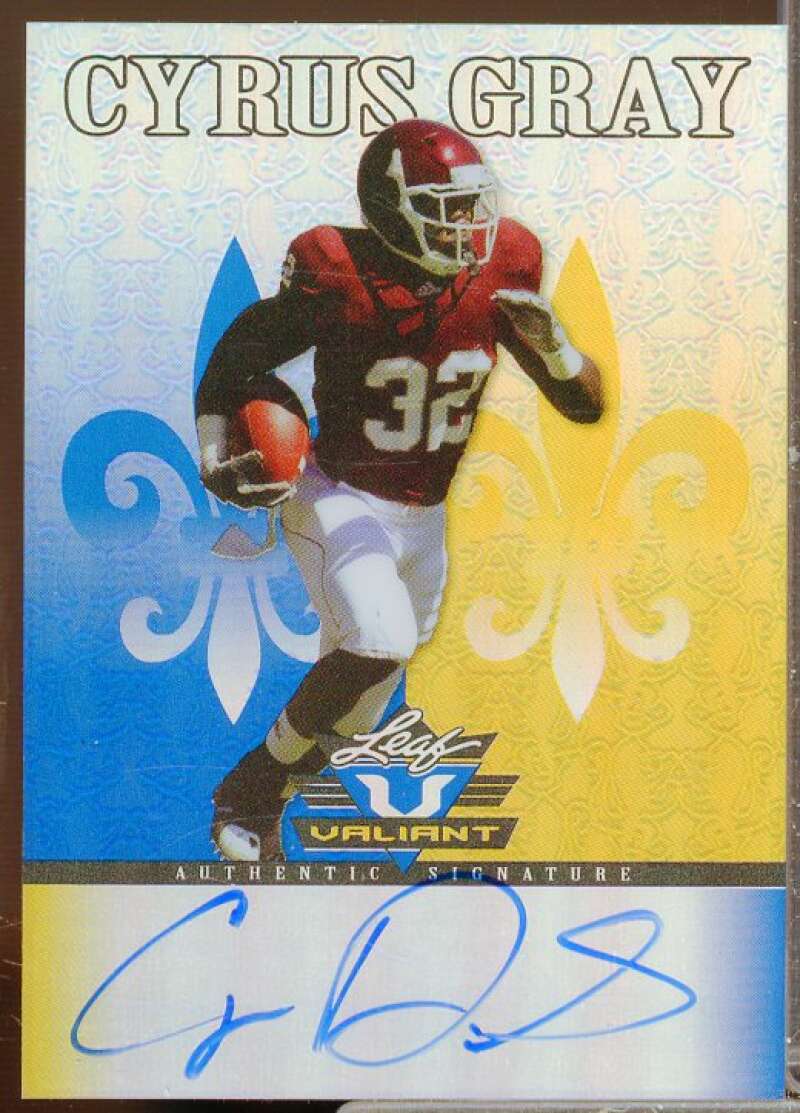 Cyrus Gray Rookie Card 2012 Leaf Valiant Draft Blue #CG2  Image 1