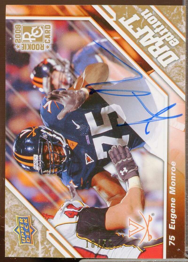 Eugene Monroe Rookie Card 2009 Upper Deck Draft Edition Autographs Copper #107  Image 1