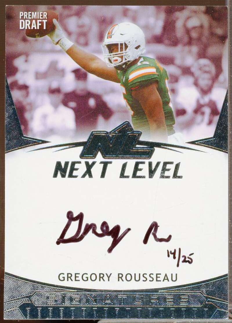 Gregory Rousseau Rookie Card 2021 SAGE HIT Next Level Autographs Silver #21NLGR  Image 1