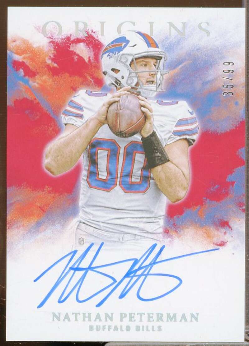 Nathan Peterman/99 Rookie Card 2017 Panini Origins Rookie Signatures Red #8  Image 1