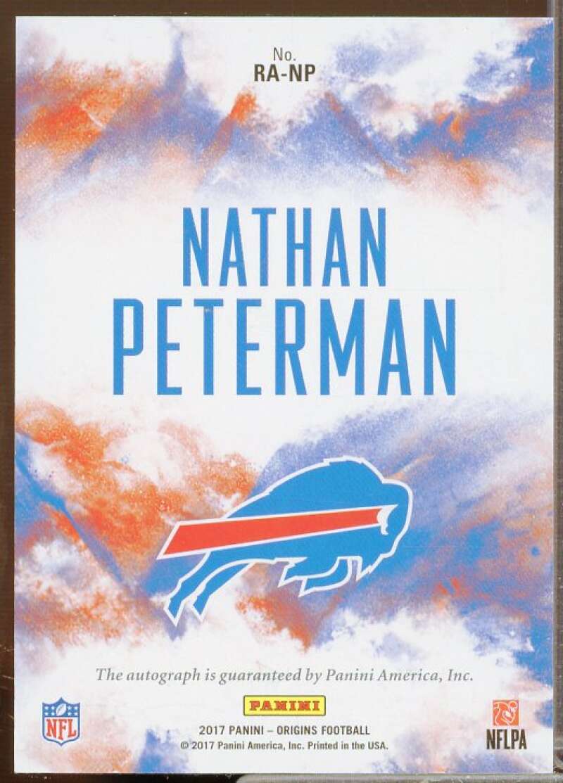 Nathan Peterman/99 Rookie Card 2017 Panini Origins Rookie Signatures Red #8  Image 2