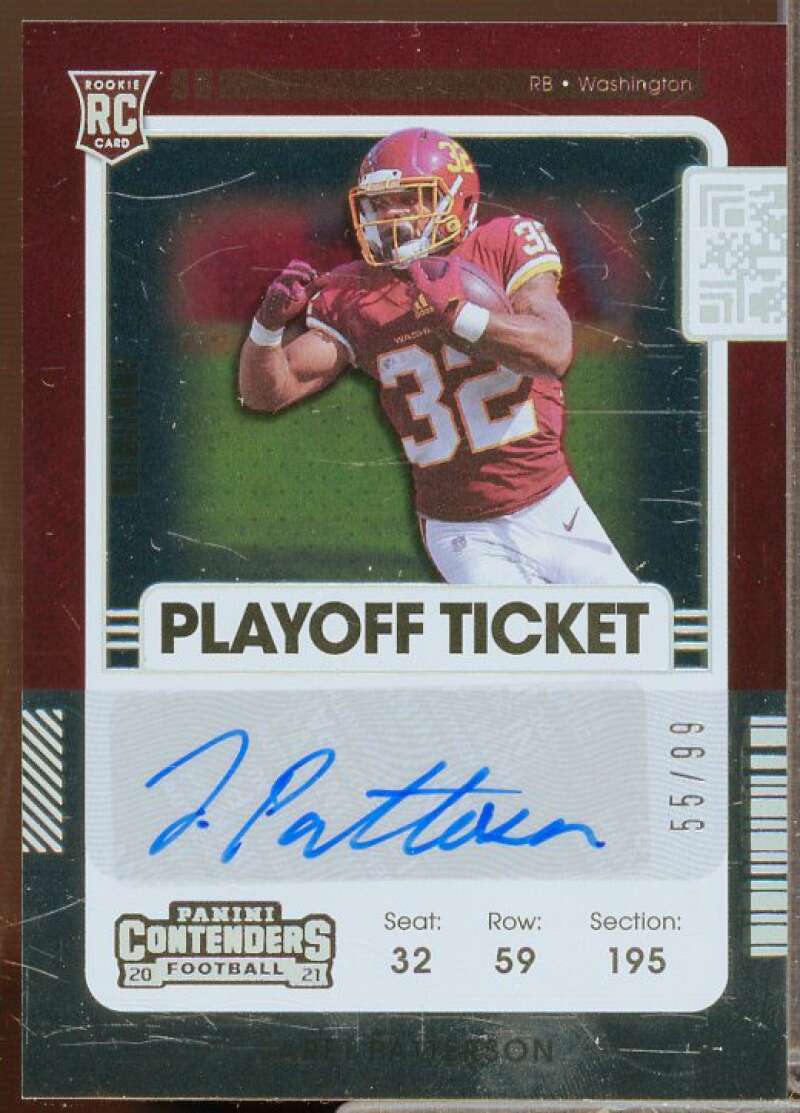 Jaret Patterson AU Rookie Card 2021 Panini Contenders Playoff Ticket #263A  Image 1