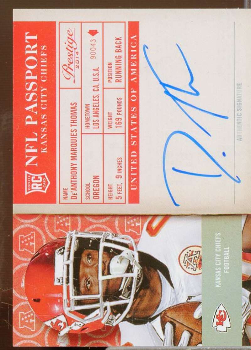 De'Anthony Thomas Rookie Card 2014 Prestige NFL Passport Signatures #17  Image 1