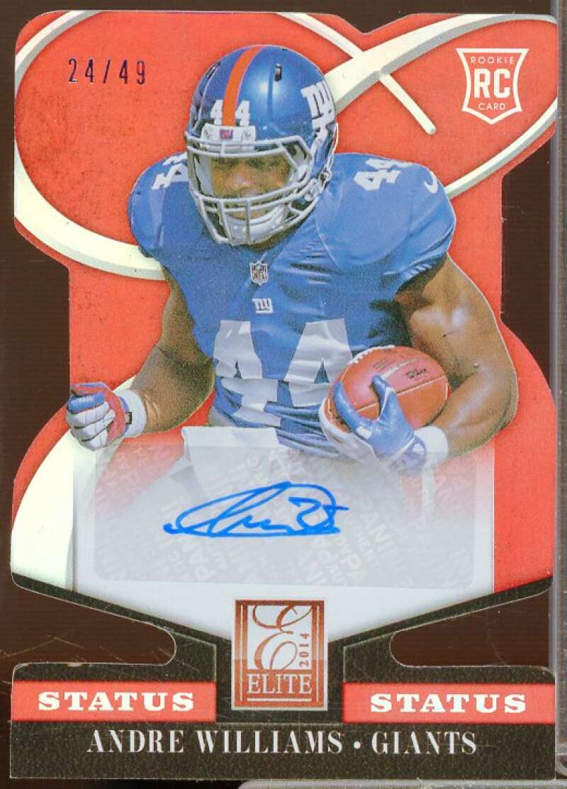 Andre Williams AU/49 Rookie Card 2014 Elite Status Red #105  Image 1