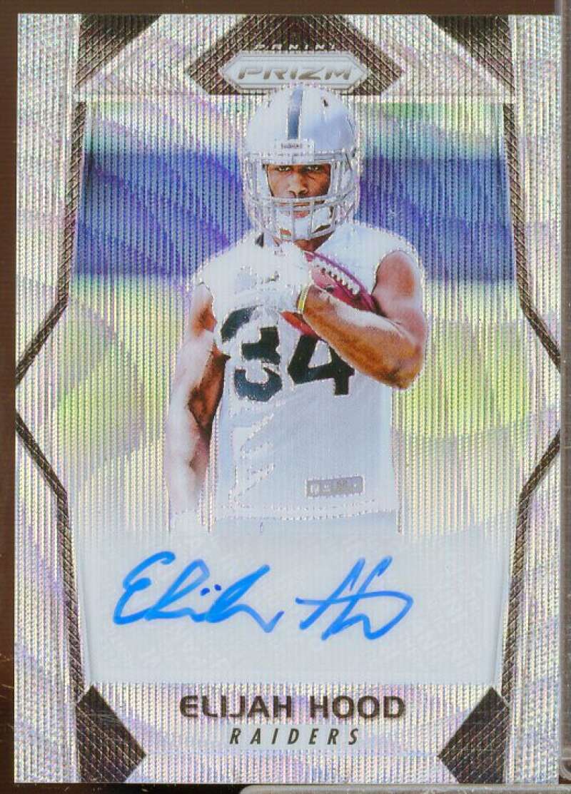 Elijah Hood Rookie 2017 Panini Prizm Rookie Autographs Prizms Blue Wave #RAEH  Image 1