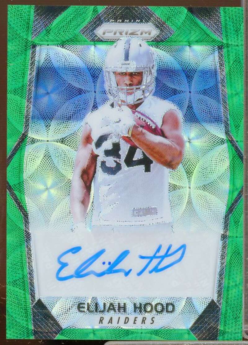 Elijah Hood Rookie 2017 Panini Prizm Rookie Autographs Prizms Green Scope #RAEH  Image 1