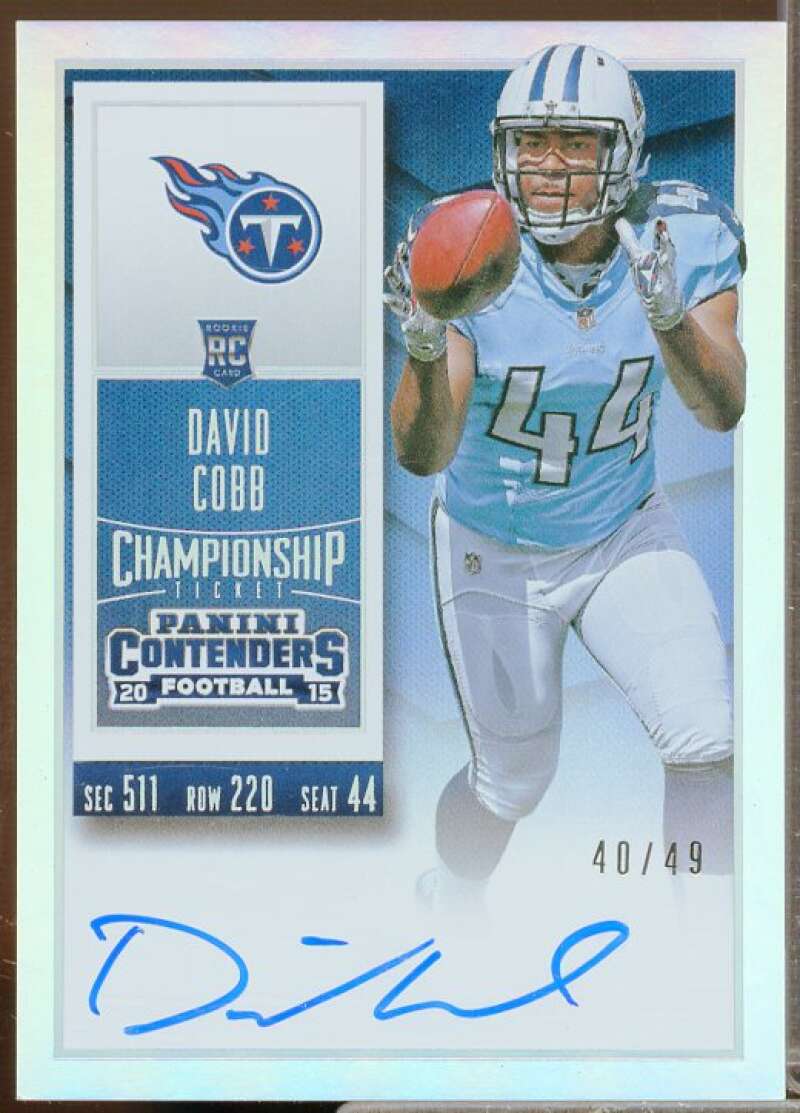 David Cobb AU/49 Rookie Card 2015 Panini Contenders Championship Ticket #208B  Image 1