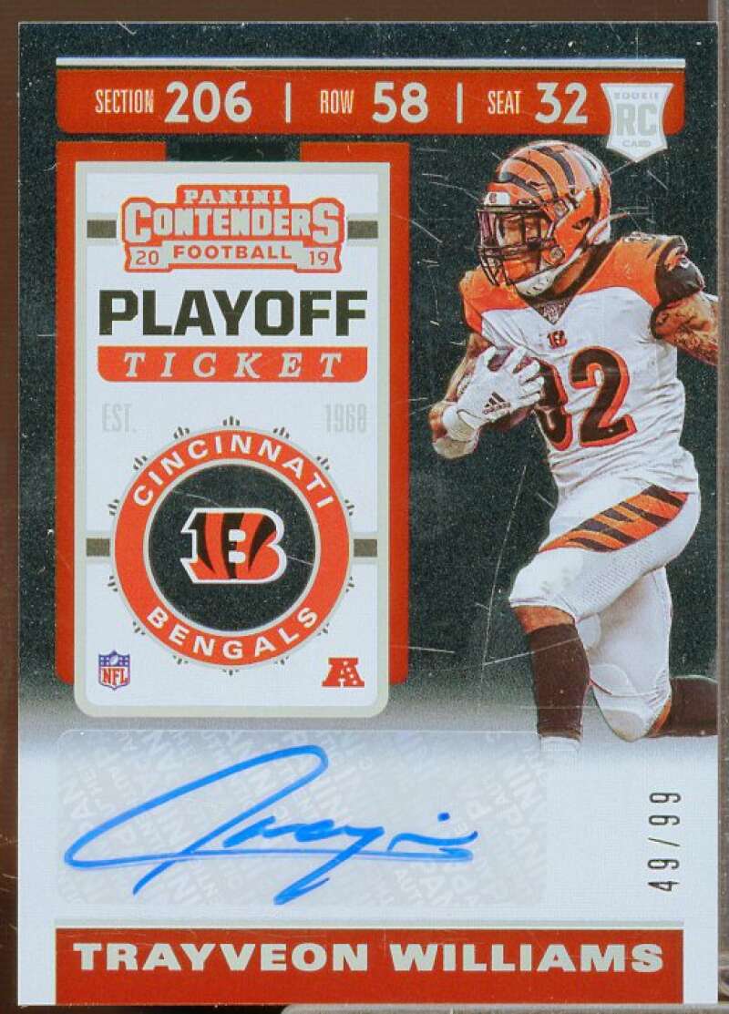 Trayveon Williams AU/99 Rookie Card 2019 Panini Contenders Playoff Ticket #160A  Image 1