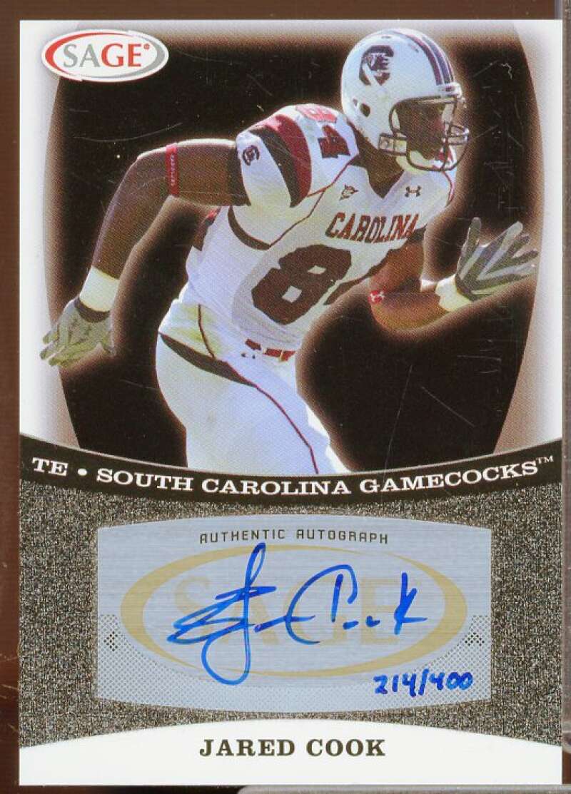 Jared Cook Rookie Card 2009 SAGE Autographs Silver #10  Image 1