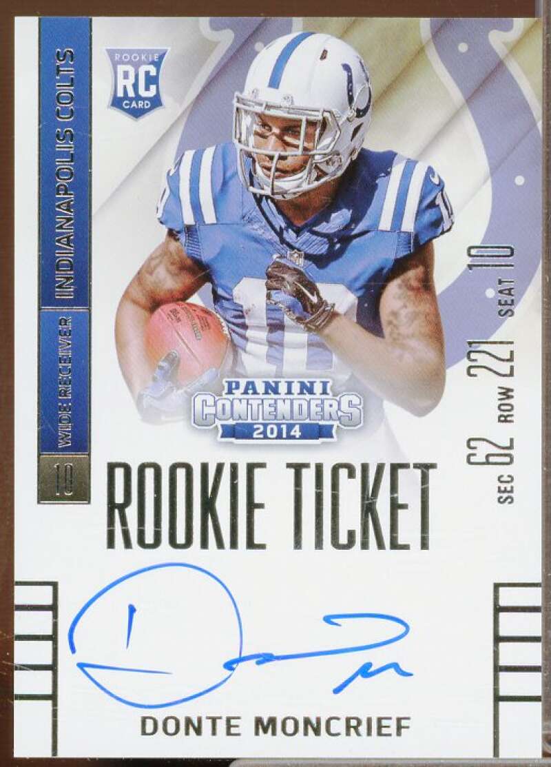 Donte Moncrief AU RC EXCH Rookie Card 2014 Panini Contenders #216A  Image 1