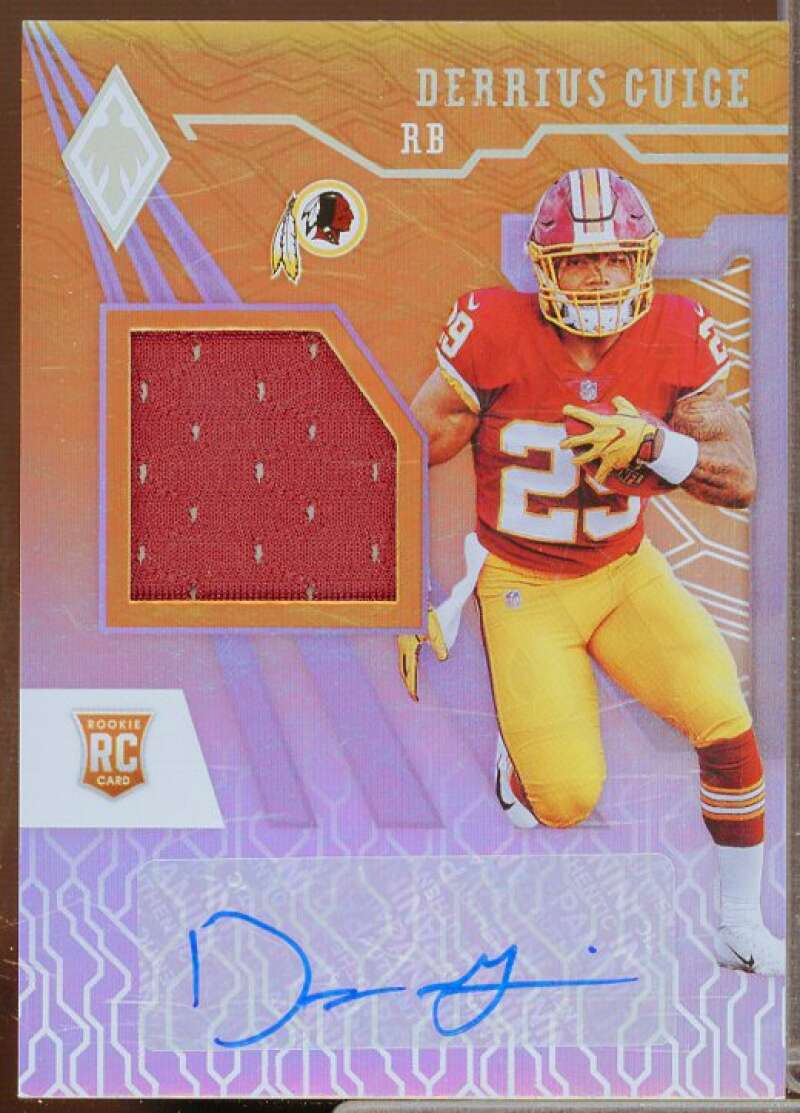 Derrius Guice/99 EXCH 2018 Panini Phoenix Rookie Jersey Autographs Orange #7  Image 1