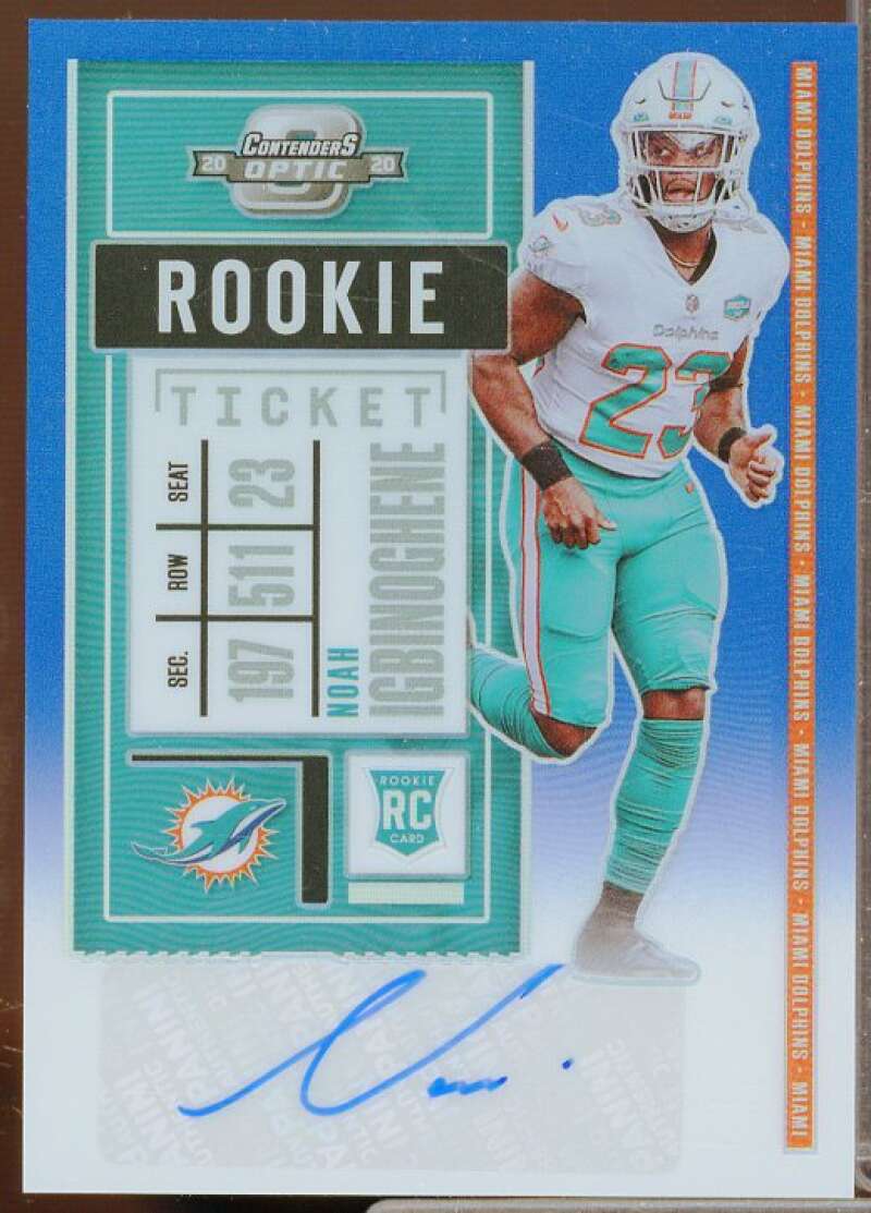 Noah Igbinoghene AU/99 Rookie Card 2020 Panini Contenders Optic Blue #145  Image 1