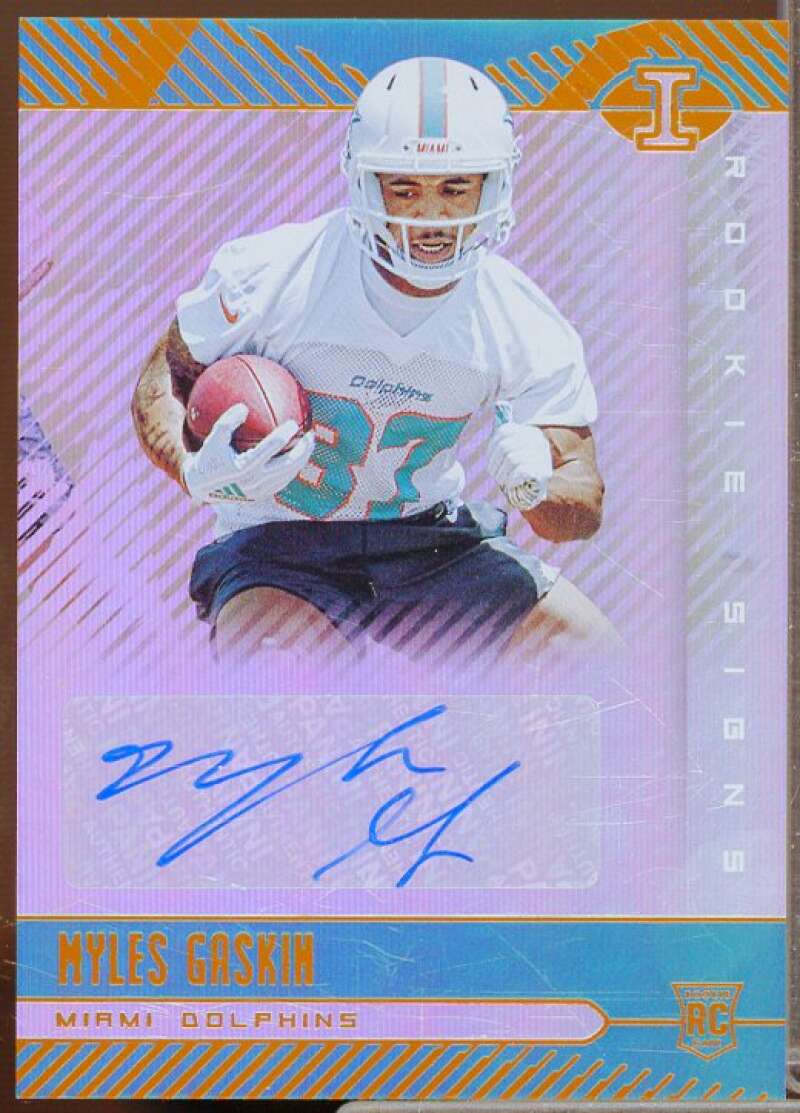 Myles Gaskin Rookie Card 2019 Panini Illusions Rookie Signs Orange #RSMYG  Image 1