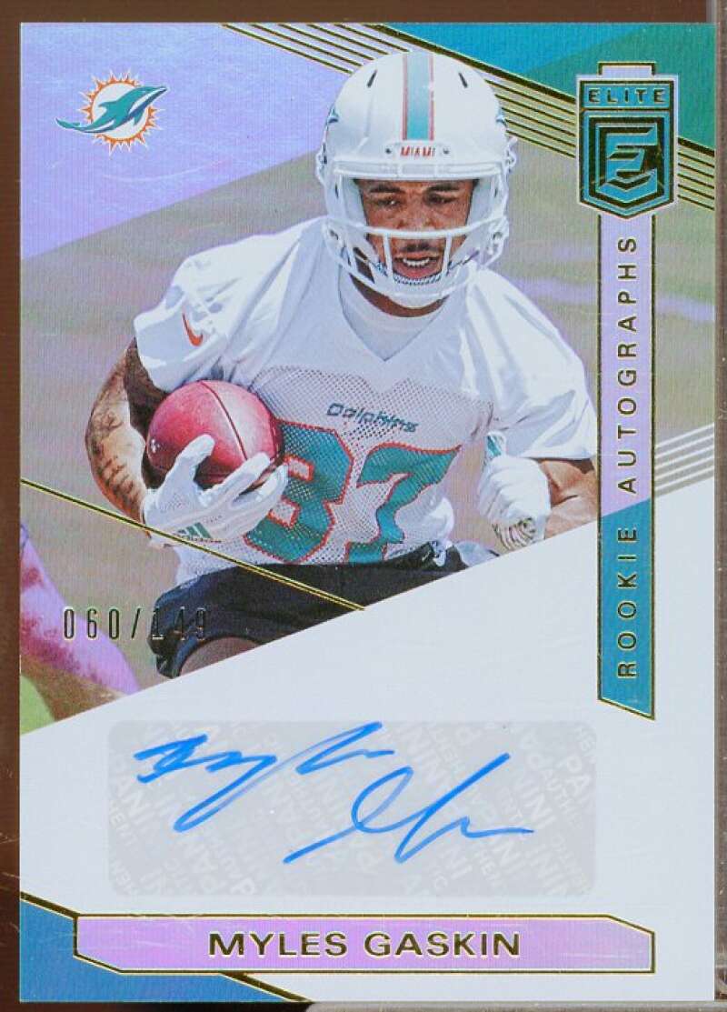 Myles Gaskin/149 Rookie Card 2019 Elite Rookie Autographs #32  Image 1