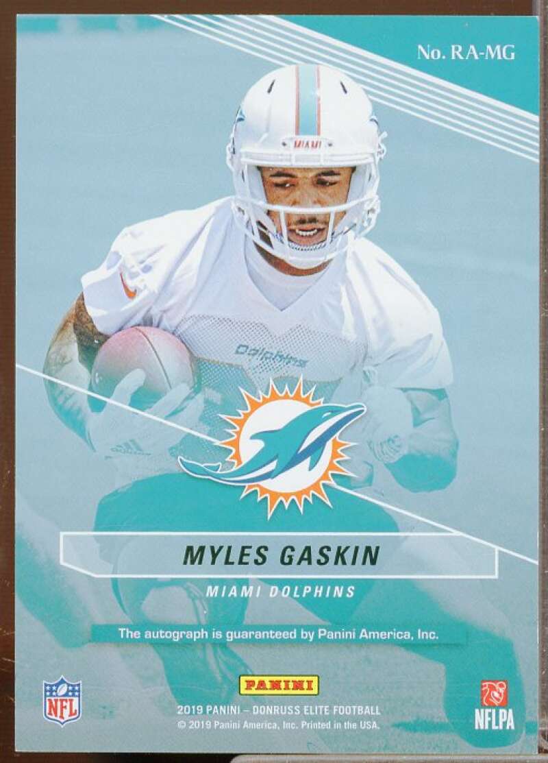 Myles Gaskin/149 Rookie Card 2019 Elite Rookie Autographs #32  Image 2