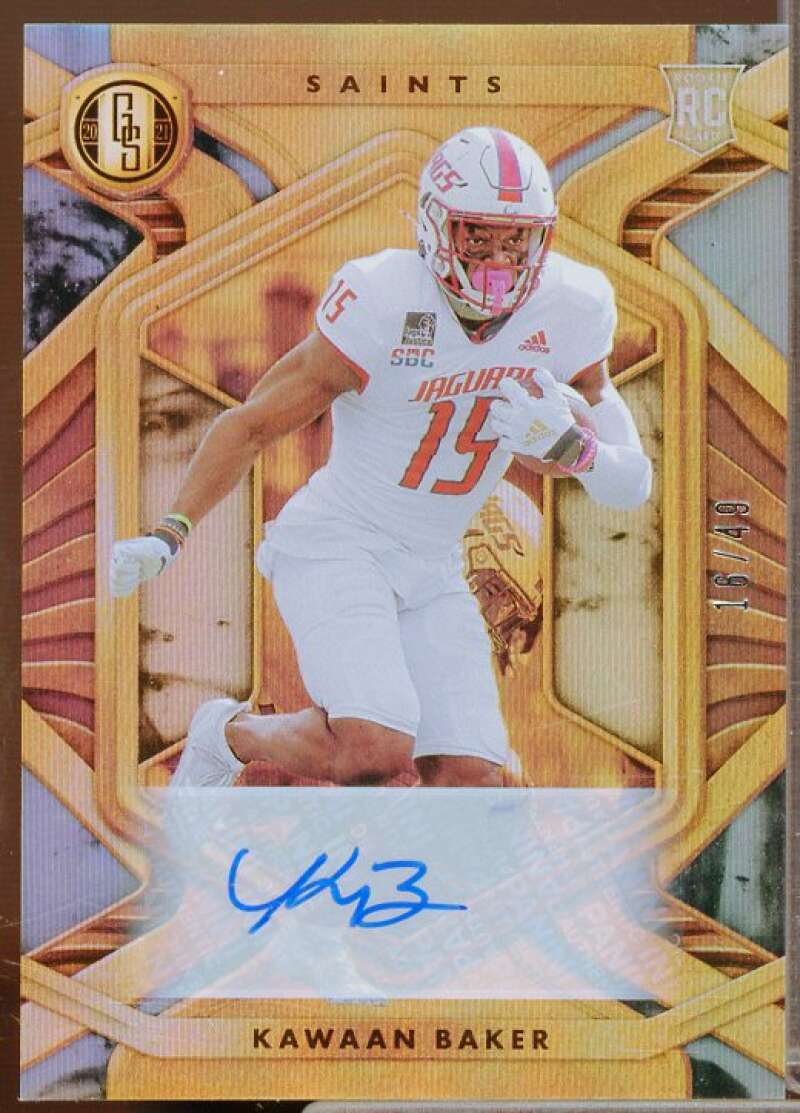 Kawaan Baker Rookie 2021 Panini Gold Standard Rookie Autographs Platinum #196  Image 1