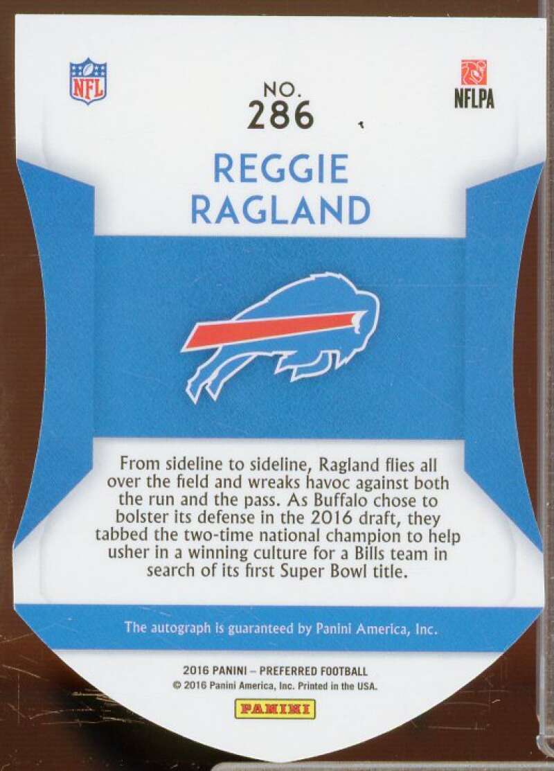 Reggie Ragland CG AU/49 Rookie Card 2016 Panini Preferred Blue #286  Image 2