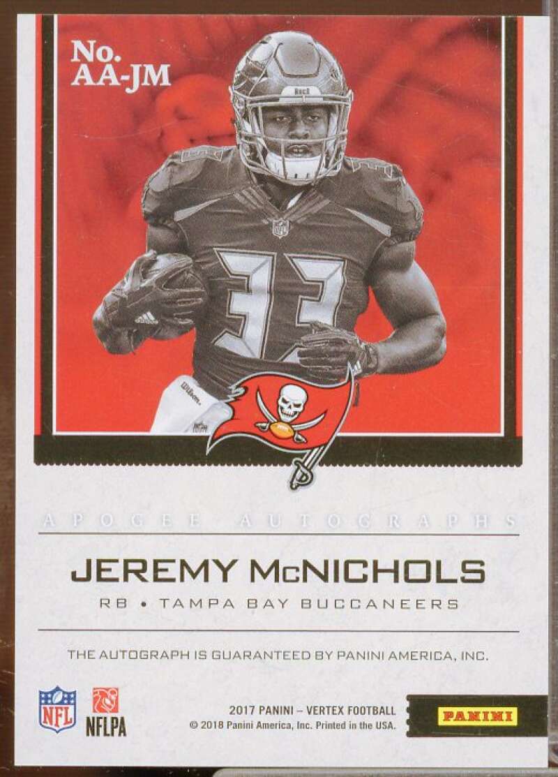 Jeremy McNichols/99 Rookie Card 2017 Panini Vertex Apogee Autographs #9  Image 2