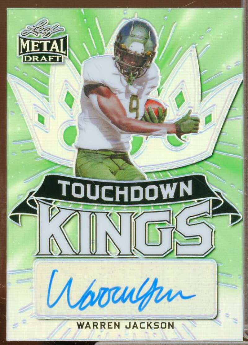 Warren Jackson Rookie Card 2021 Leaf Metal Draft Touchdown Kings Green #TKWJ1  Image 1