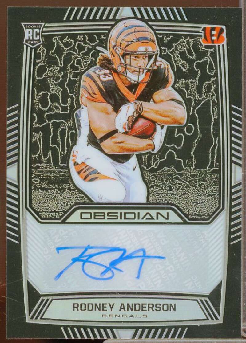 Rodney Anderson/150 Rookie Card 2019 Panini Obsidian Rookie Autographs #91  Image 1