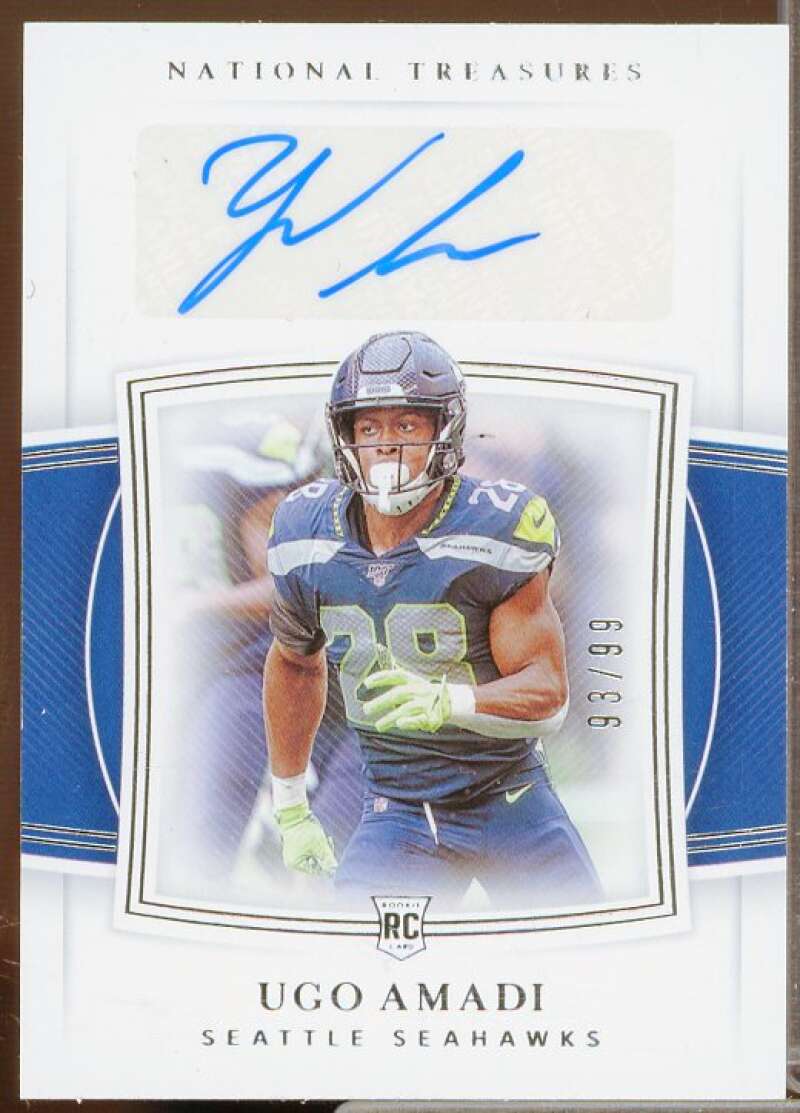 Ugo Amadi AU Rookie Card 2019 Panini National Treasures #126  Image 1