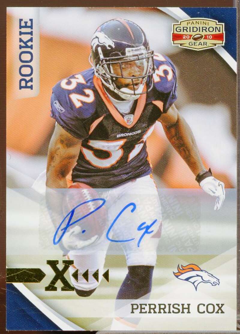 Perrish Cox/299 Rookie Card 2010 Panini Gridiron Gear Autographs Gold X's #232  Image 1