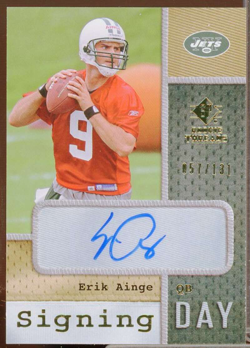 Erik Ainge/131 Rookie Card 2008 SP Rookie Threads Signing Day #SDEA  Image 1