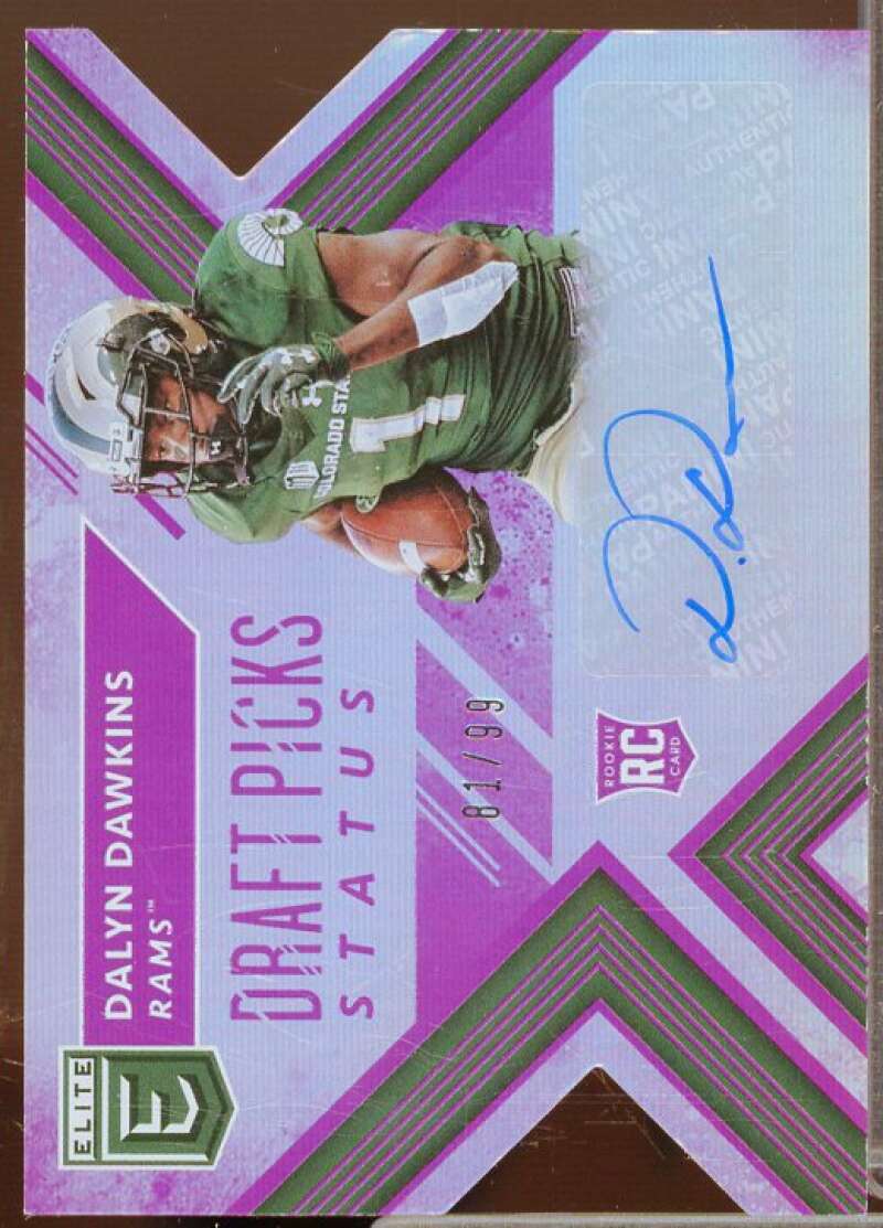 Dalyn Dawkins/99 2018 Elite Draft Picks Autographs Status Die Cut Purple #175  Image 1