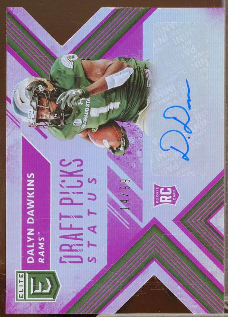 Dalyn Dawkins/99 2018 Elite Draft Picks Autographs Status Die Cut Purple #175  Image 1