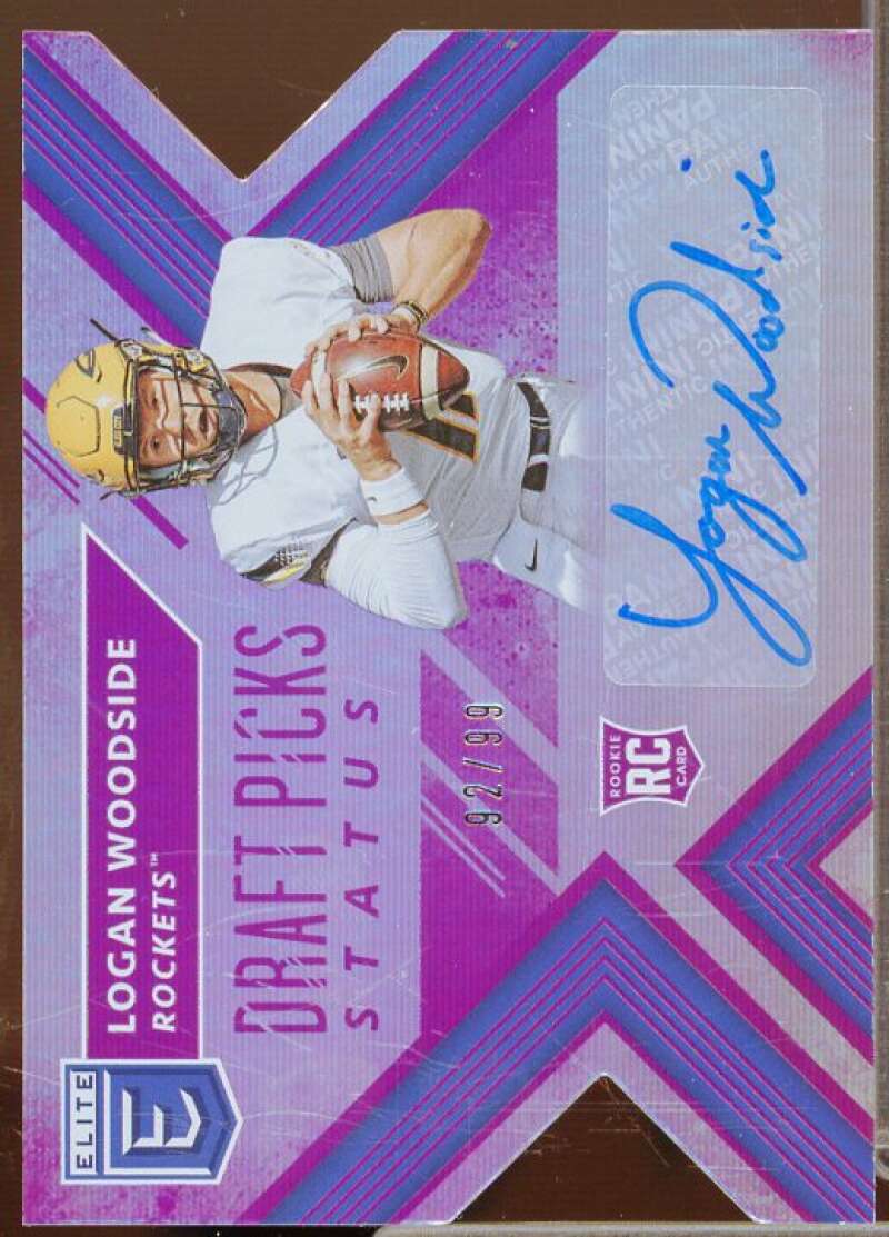 Logan Woodside/99 2018 Elite Draft Picks Autographs Status Die Cut Purple #268  Image 1