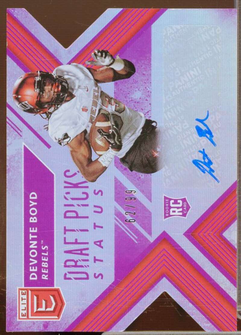 Devonte Boyd/99 2018 Elite Draft Picks Autographs Status Die Cut Purple #170  Image 1