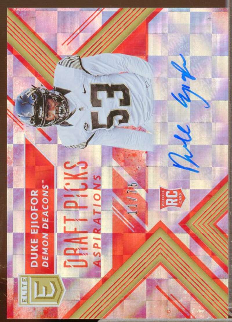 Duke Ejiofor Rookie Card 2018 Elite Draft Picks Autographs Aspirations Red #240  Image 1