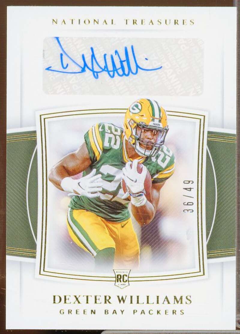 Dexter Williams AU Rookie Card 2019 Panini National Treasures Gold #106  Image 1