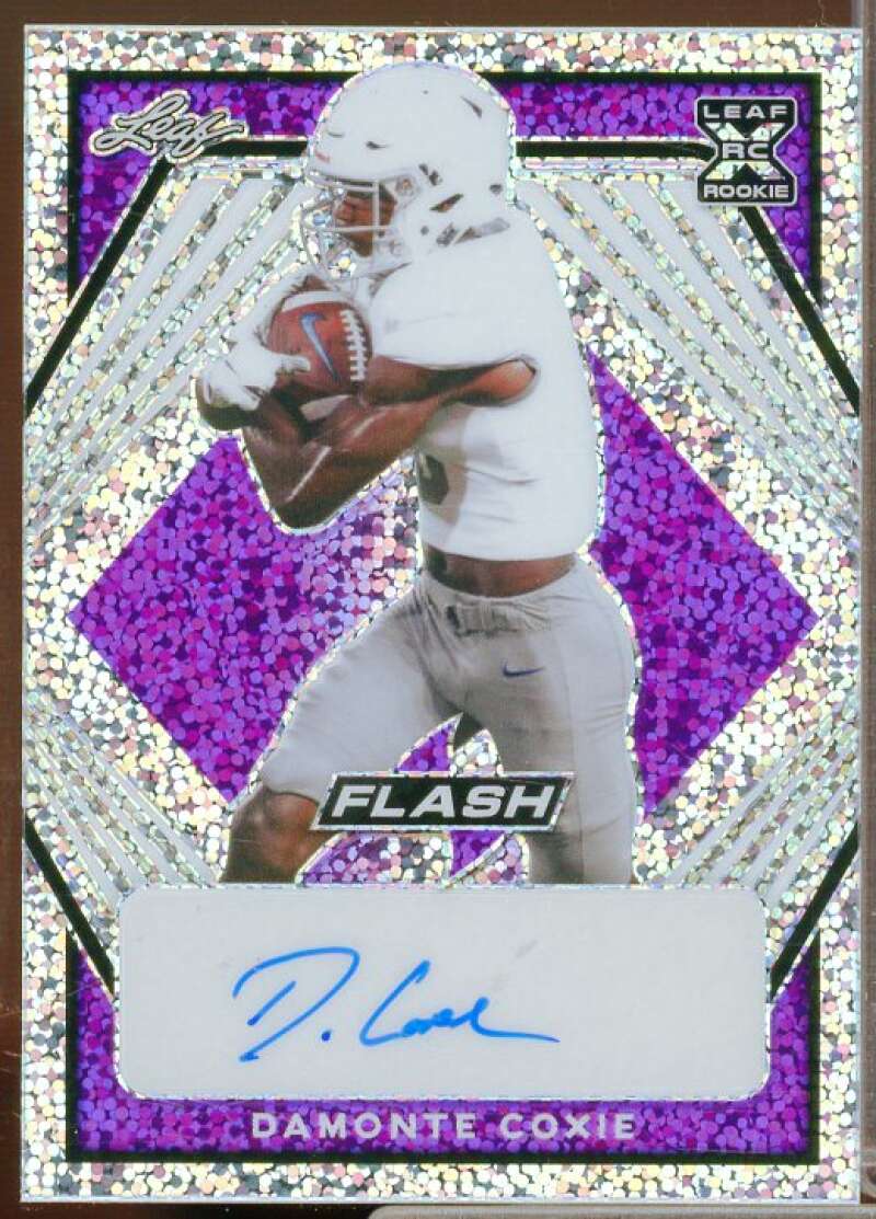 Damonte Coxie Rookie Card 2021 Leaf Flash Autographs Purple #BADC1  Image 1