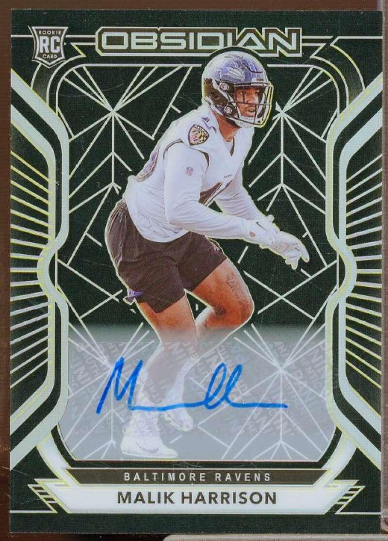 Malik Harrison Rookie 2020 Obsidian Rookie Autographs Electric Etch Yellow #174  Image 1