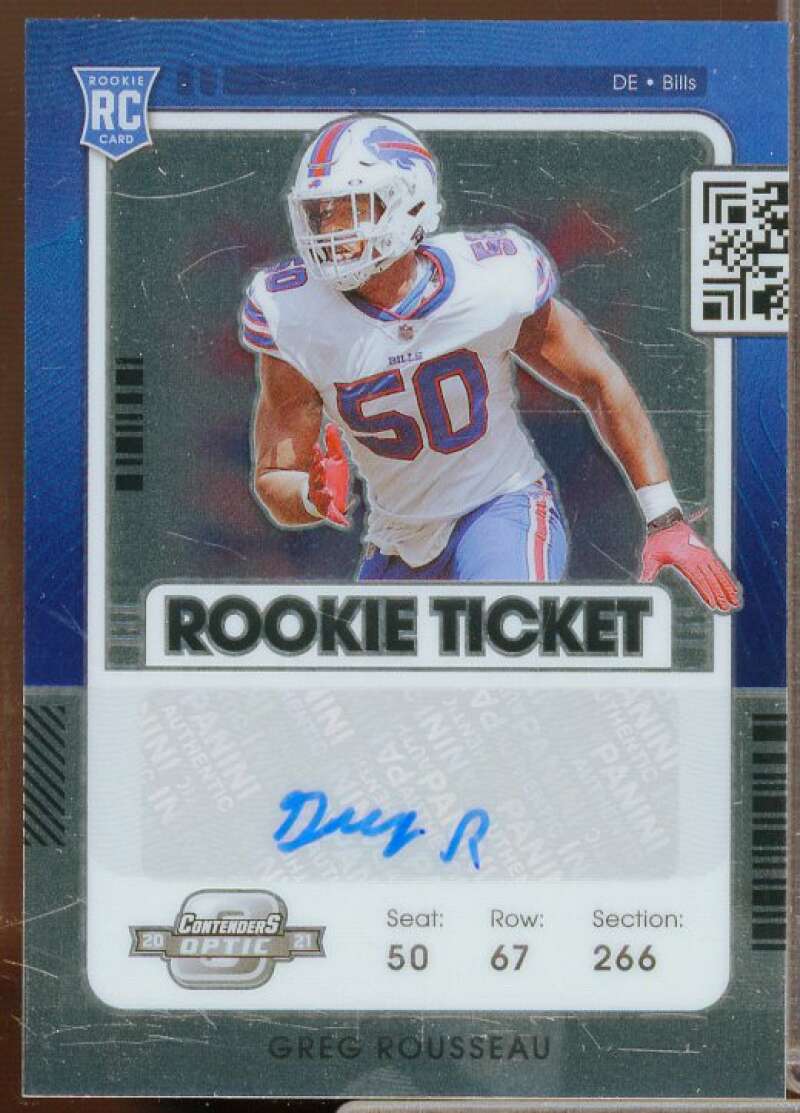 Greg Rousseau AU Rookie Card 2021 Panini Contenders Optic #157  Image 1