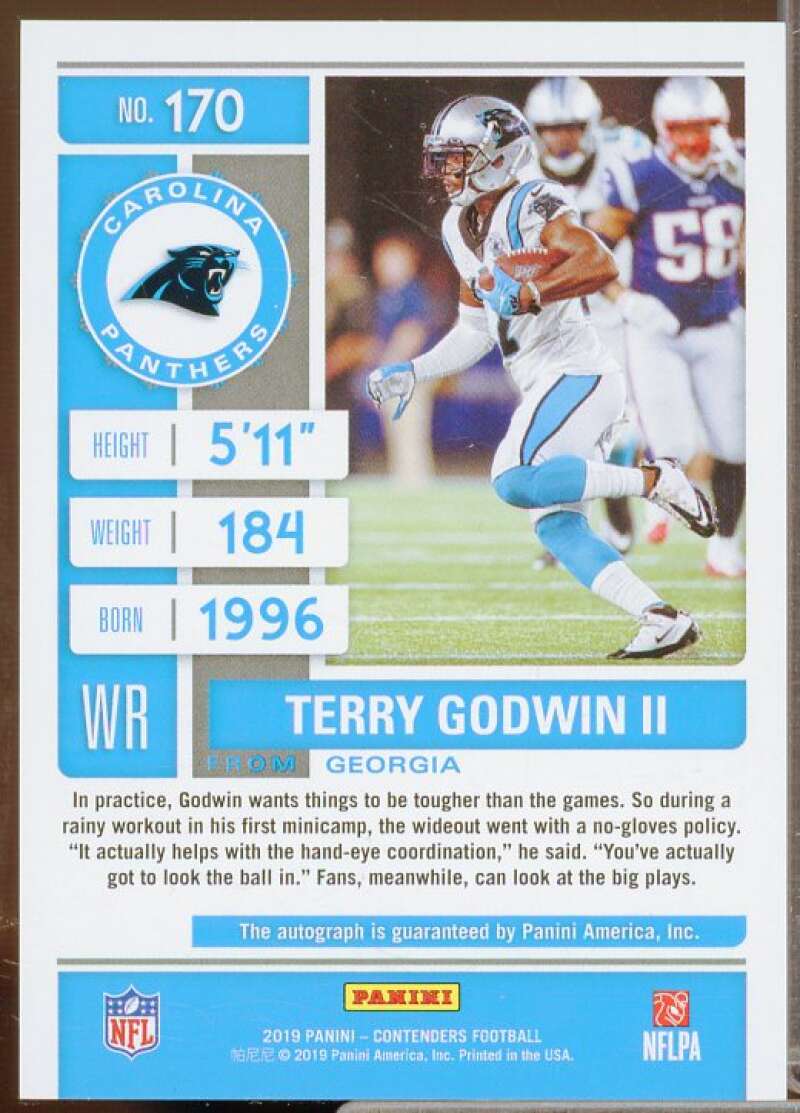 Terry Godwin II AU/99 Rookie Card 2019 Panini Contenders Playoff Ticket #170  Image 2