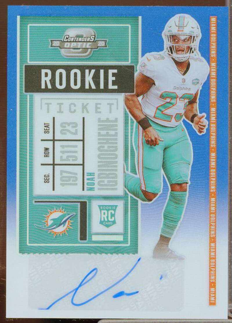 Noah Igbinoghene AU/99 Rookie Card 2020 Panini Contenders Optic Blue #145  Image 1