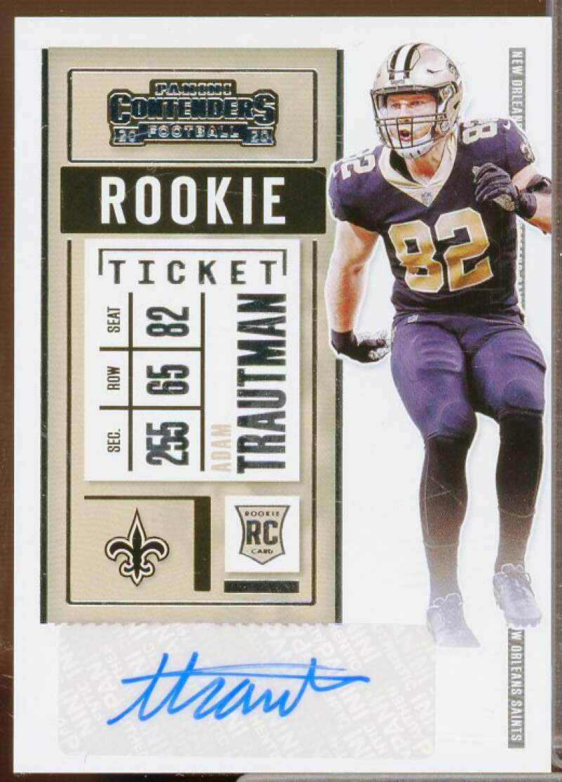 Adam Trautman AU Rookie Card 2020 Panini Contenders #184  Image 1