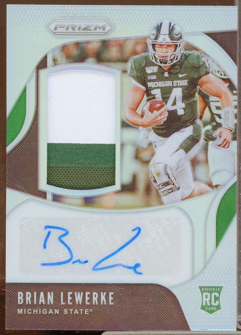 Brian Lewerke/99 Rookie Card 2020 Panini Prizm Draft Picks Patch Autographs #18  Image 1